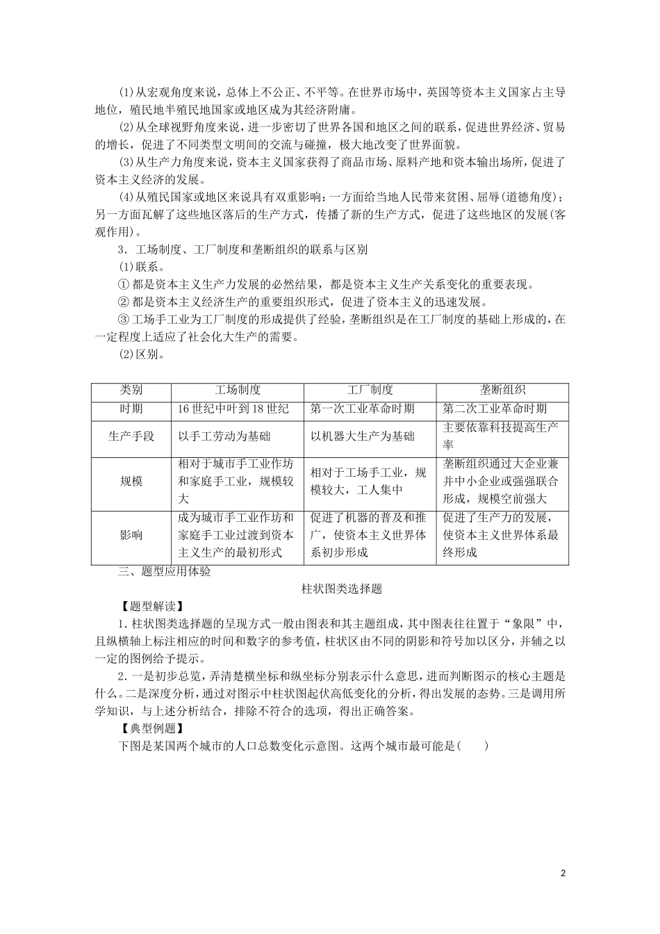 高中历史 第二单元 资本主义世界市场的形成和发展单元整合教学案 新人教版必修2-新人教版高一必修2历史教学案_第2页