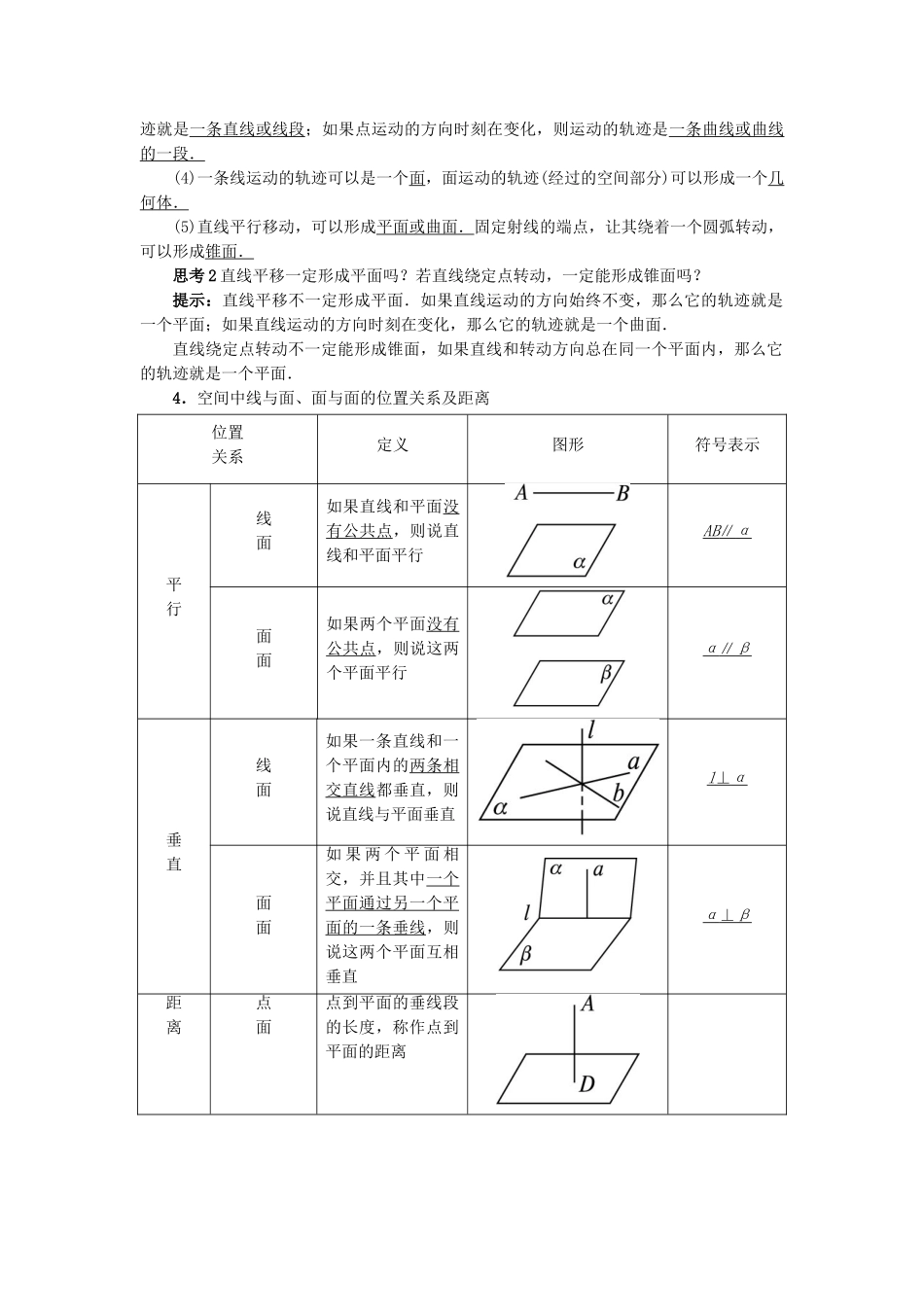 高中数学 1.1 空间几何体 1.1.1 构成空间几何体的基本元素预习导学案 新人教B版必修2-新人教B版高一必修2数学学案_第2页