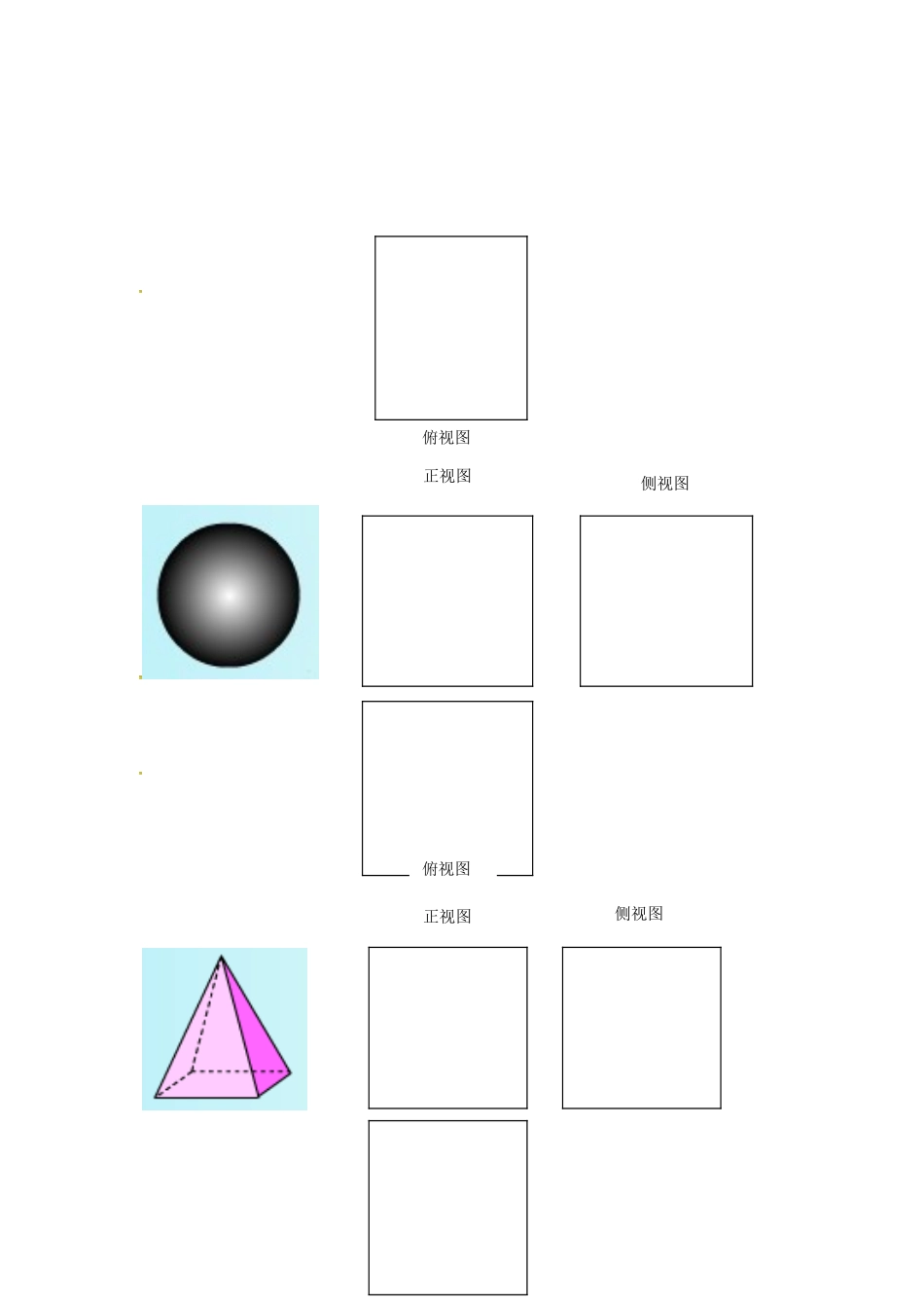 高中数学 1.2空间几何体的三视图导学案1 新人教版必修2-新人教版高一必修2数学学案_第2页