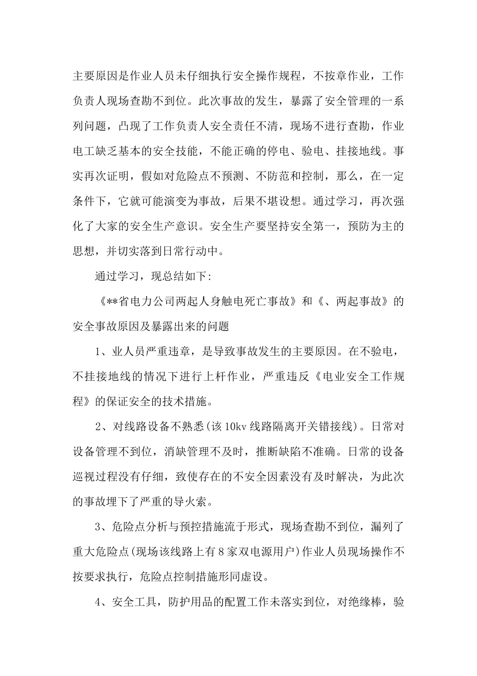 电力安全事故反思总结（精编版）_第3页
