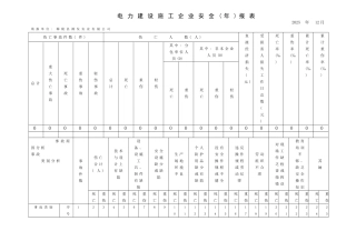 电力建设施工企业安全报表
