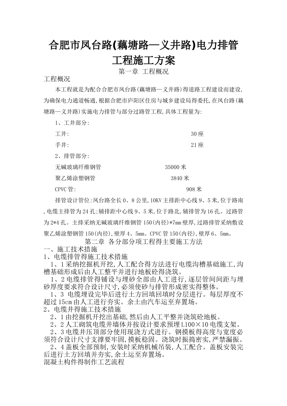 电力排管施工方案_第1页