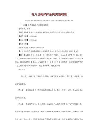 电力设施保护条例实施细则