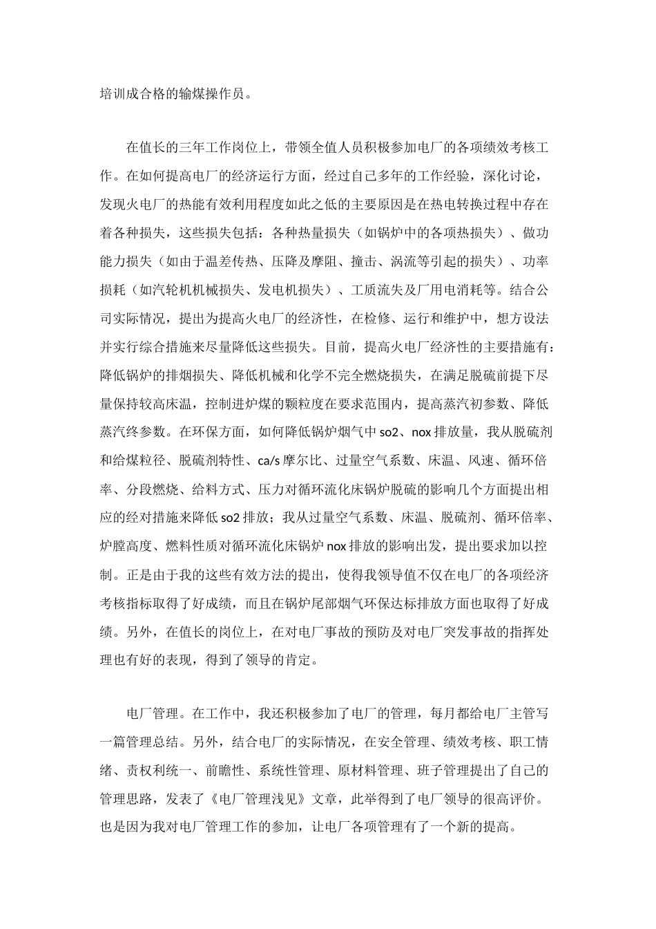 电厂个人专业技术总结_第3页