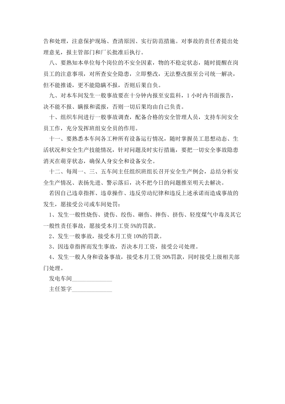 电厂主任安全生产责任书_第3页