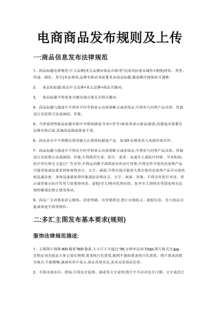 电商商品上架规则