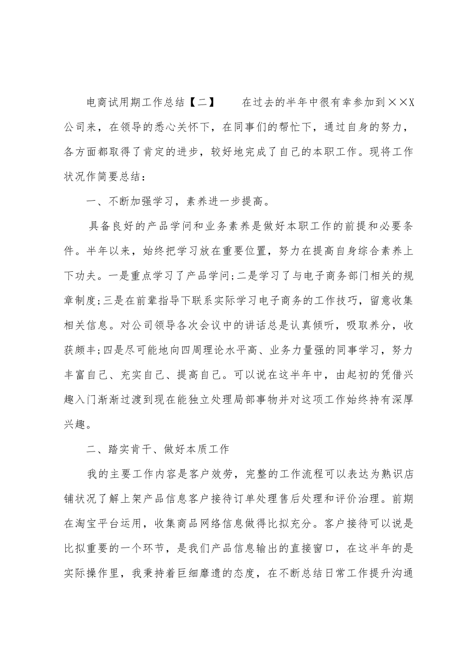 电商试用期工作总结_第3页