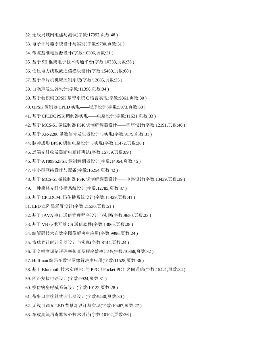 电子信息通信相关毕业设计样本_第2页
