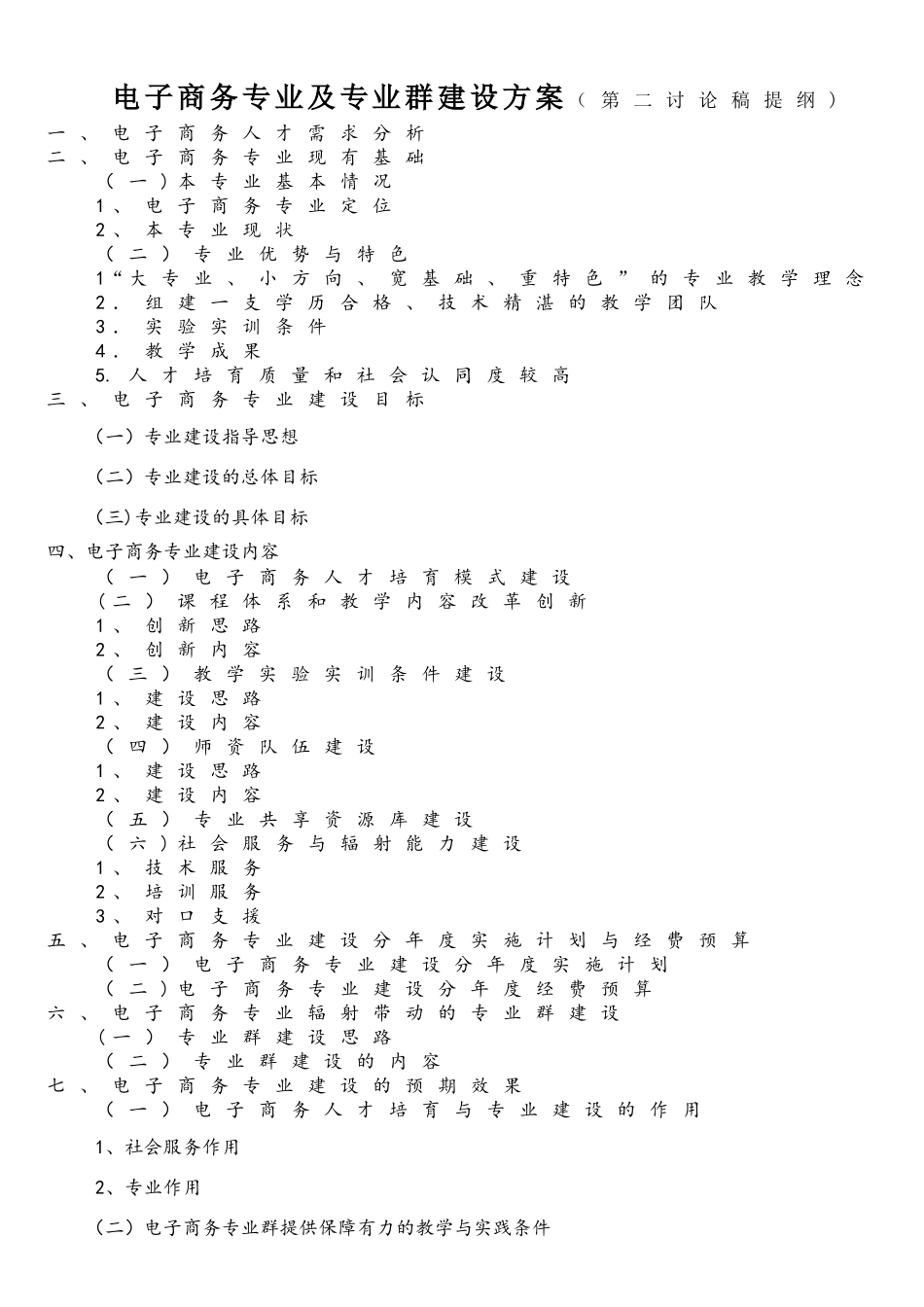 电子商务专业及专业群建设方案_第1页