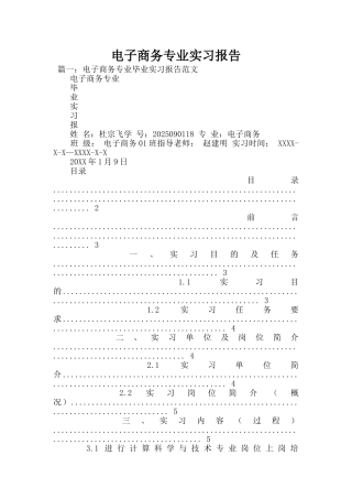 电子商务专业实习报告