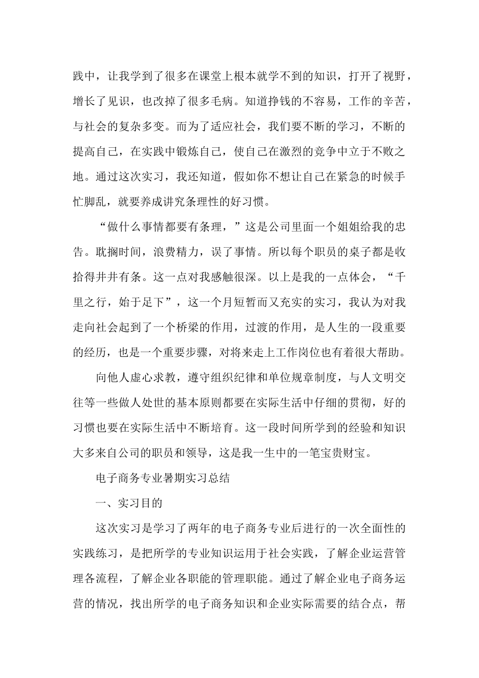 电子商务专业暑期实习总结_第2页