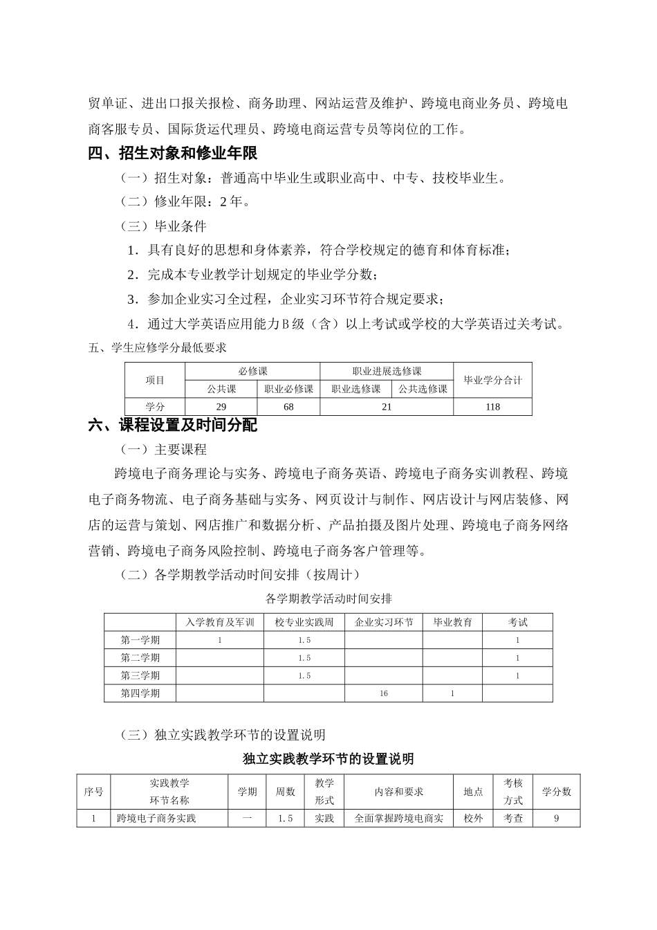 电子商务人才培养及教学计划_第3页