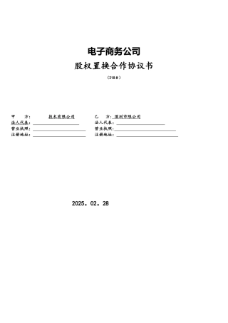 电子商务公司股权置换协议书