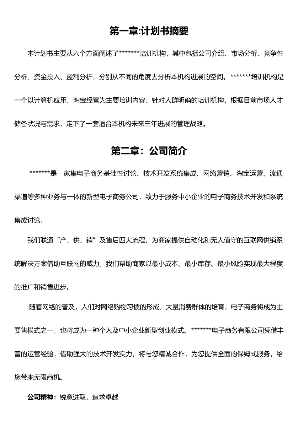 电子商务公司项目创业计划书_第2页