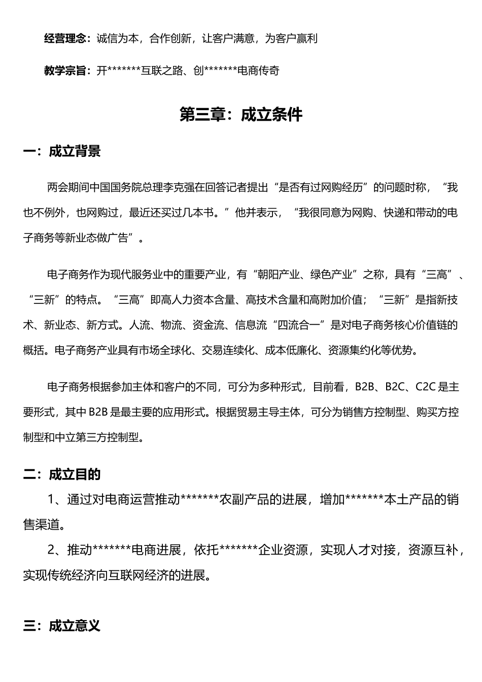 电子商务公司项目创业计划书_第3页