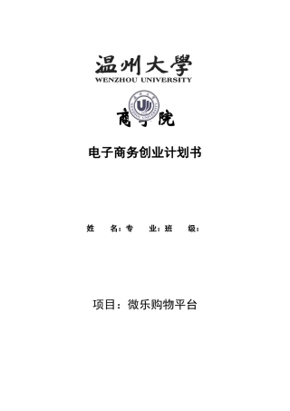电子商务创业计划书(1)