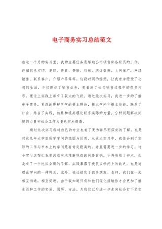 电子商务实习总结范文