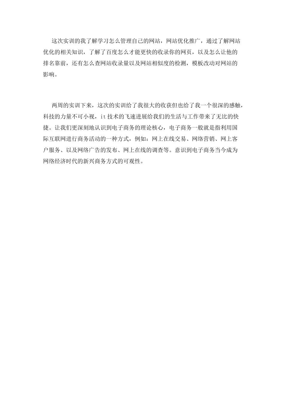 电子商务实训报告范文2025(三)_第3页