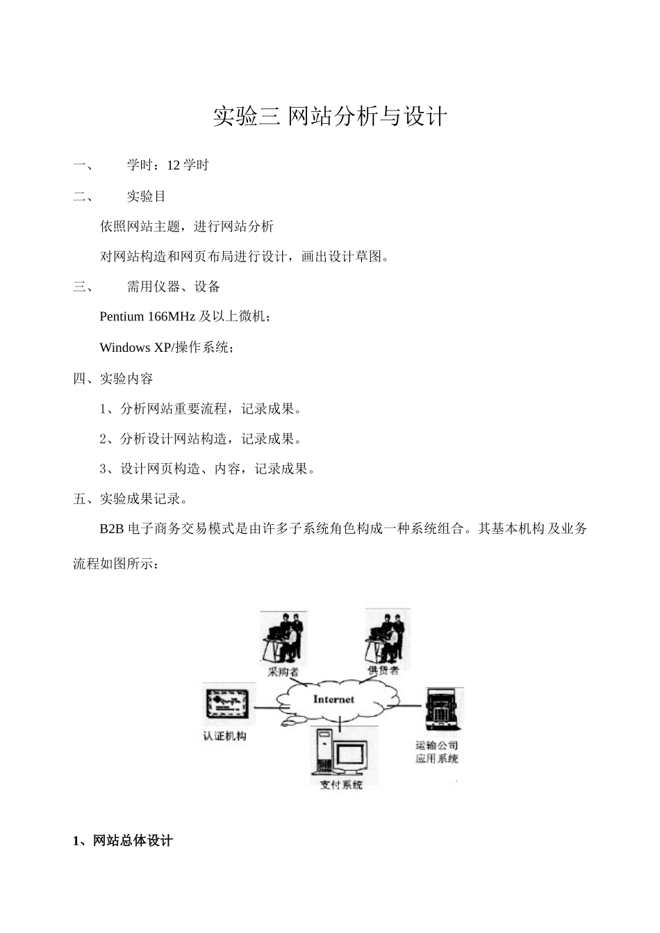电子商务实验三网站分析与设计蔬菜批发网样本_第1页