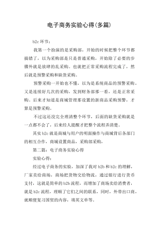 电子商务实验心得