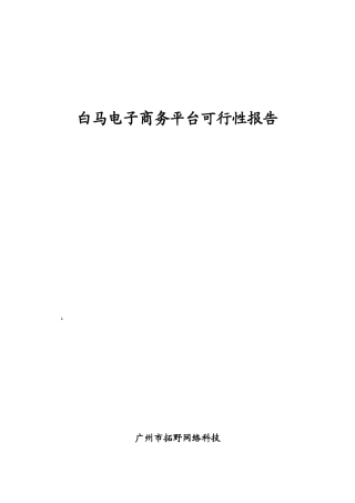 电子商务平台可行性分析报告