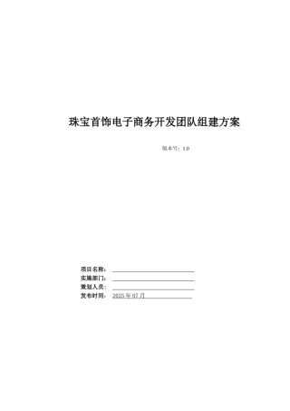 电子商务开发团队组建方案