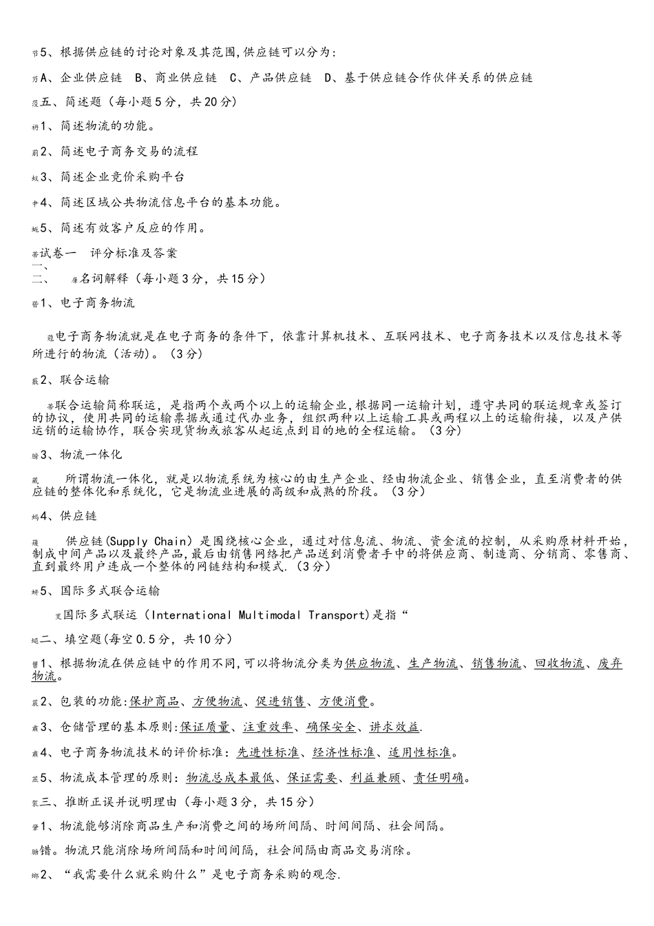 电子商务物流管理期末试卷及其答案_第2页