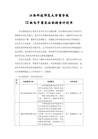 电子商务社会调查专题计划书