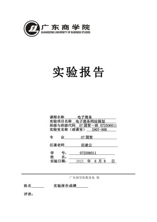 电子商务网站规划