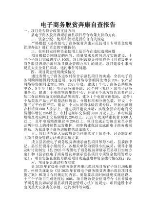 电子商务脱贫奔康自查报告