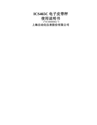 电子皮带秤使用说明书