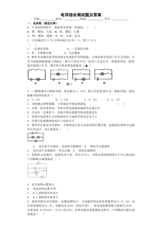 电学综合测试题及答案
