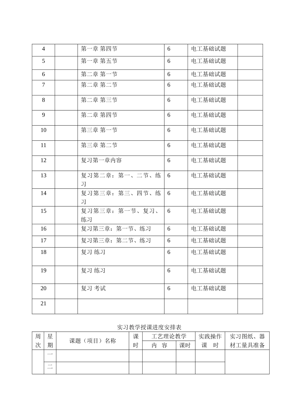 电工基础授课计划表_第3页