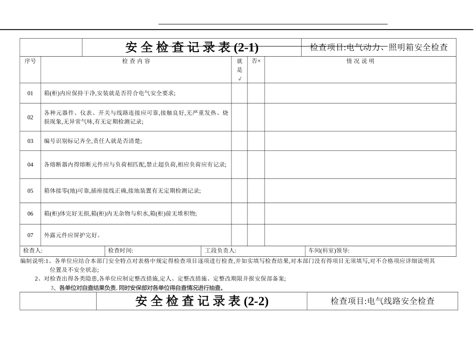电气安全检查表_第1页
