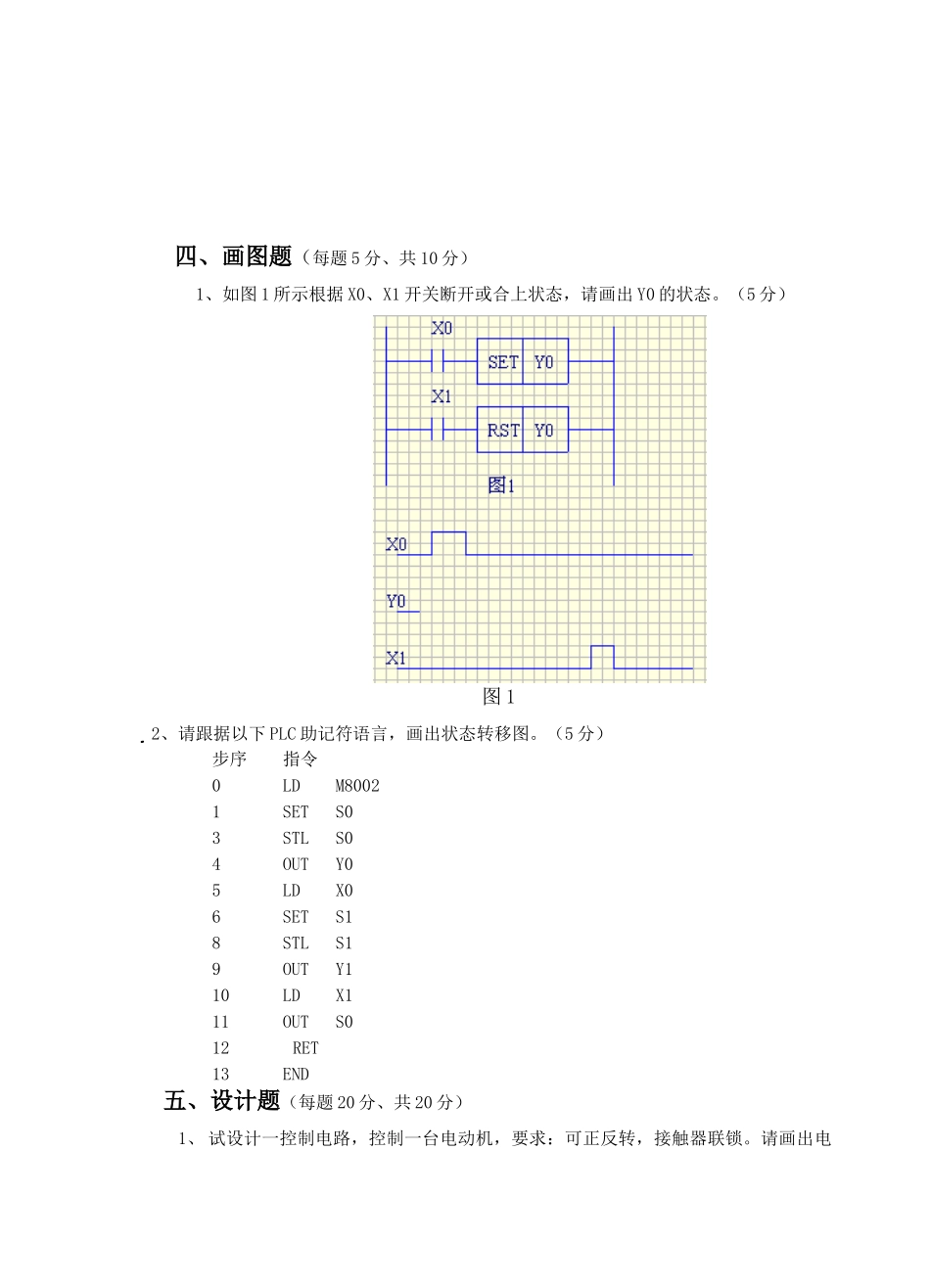 电气控制及PLC-试卷A及答案_第3页