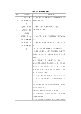 电气设备安装验收标准