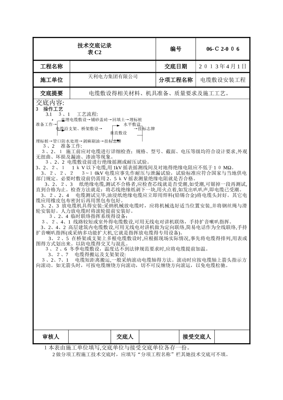 电缆敷设技术交底_第2页