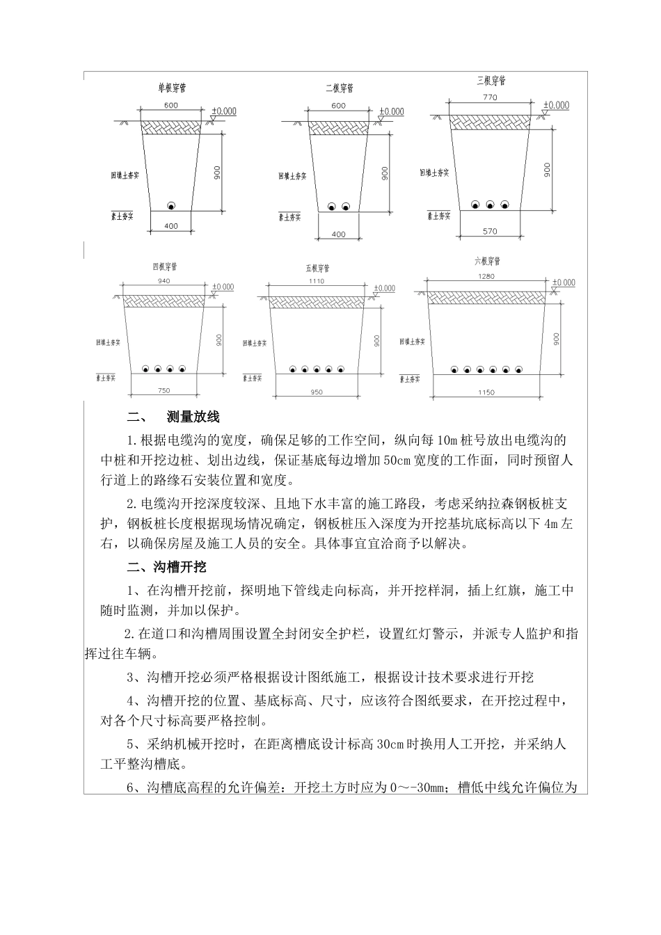 电缆沟开挖技术交底_第2页
