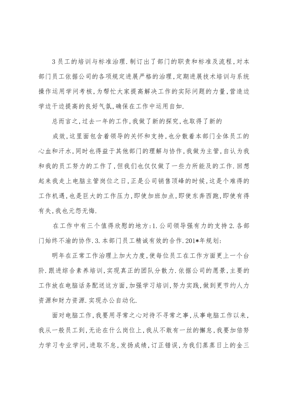 电脑部门主管年终总结_第2页