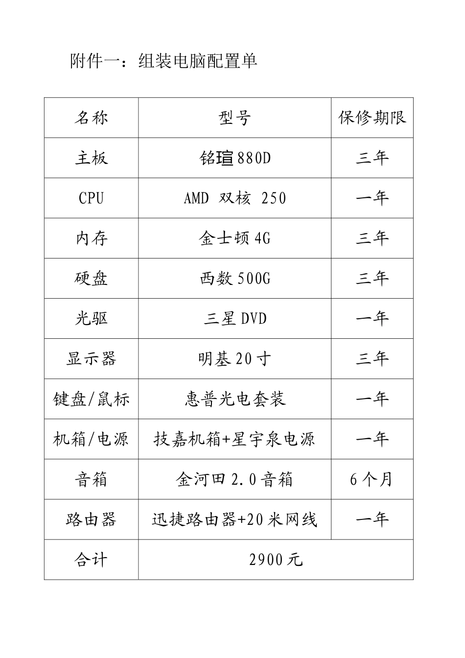 电脑采购合同范本_第3页
