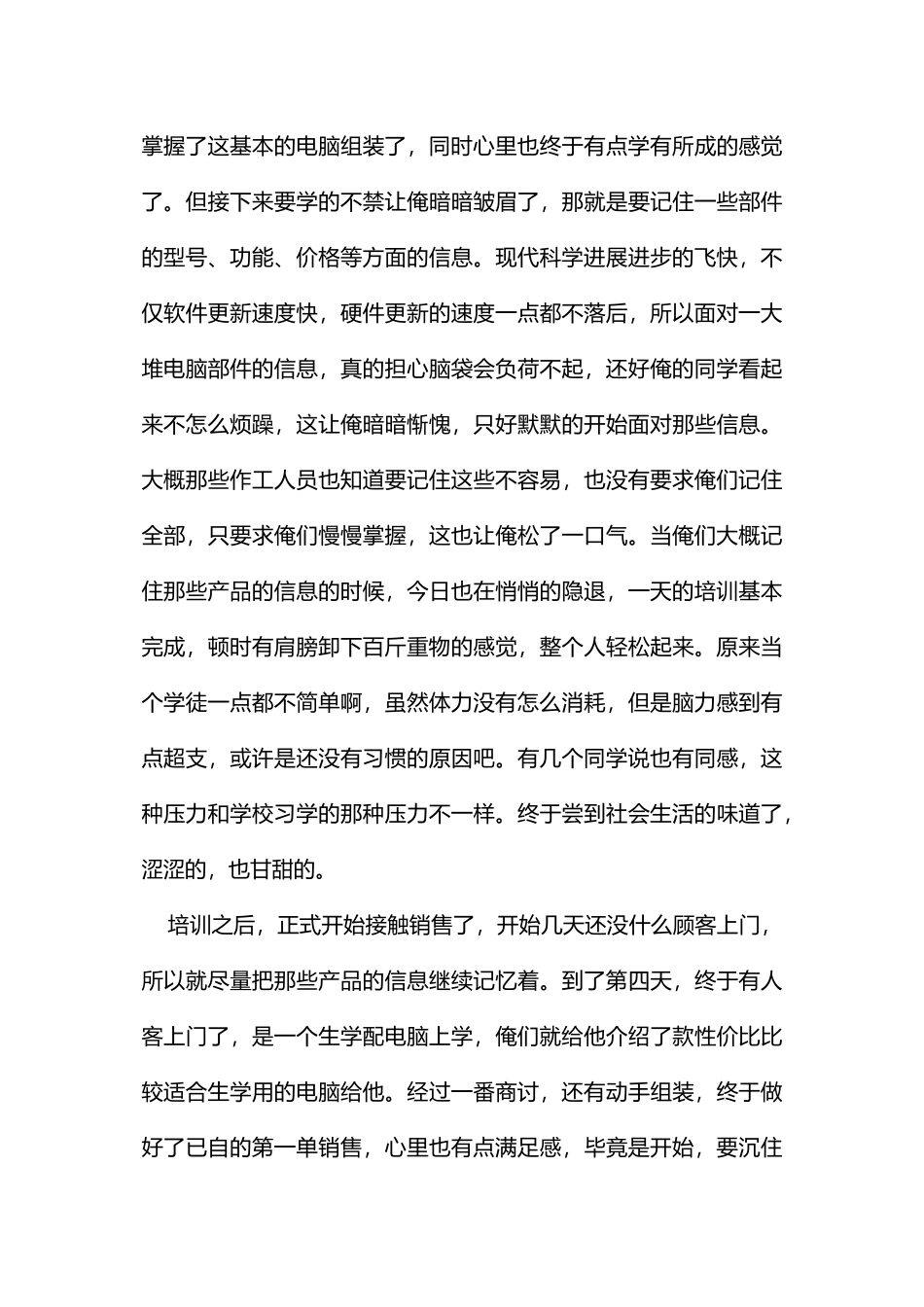 电脑销售员实习报告_第3页