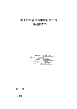 电视台调研报告
