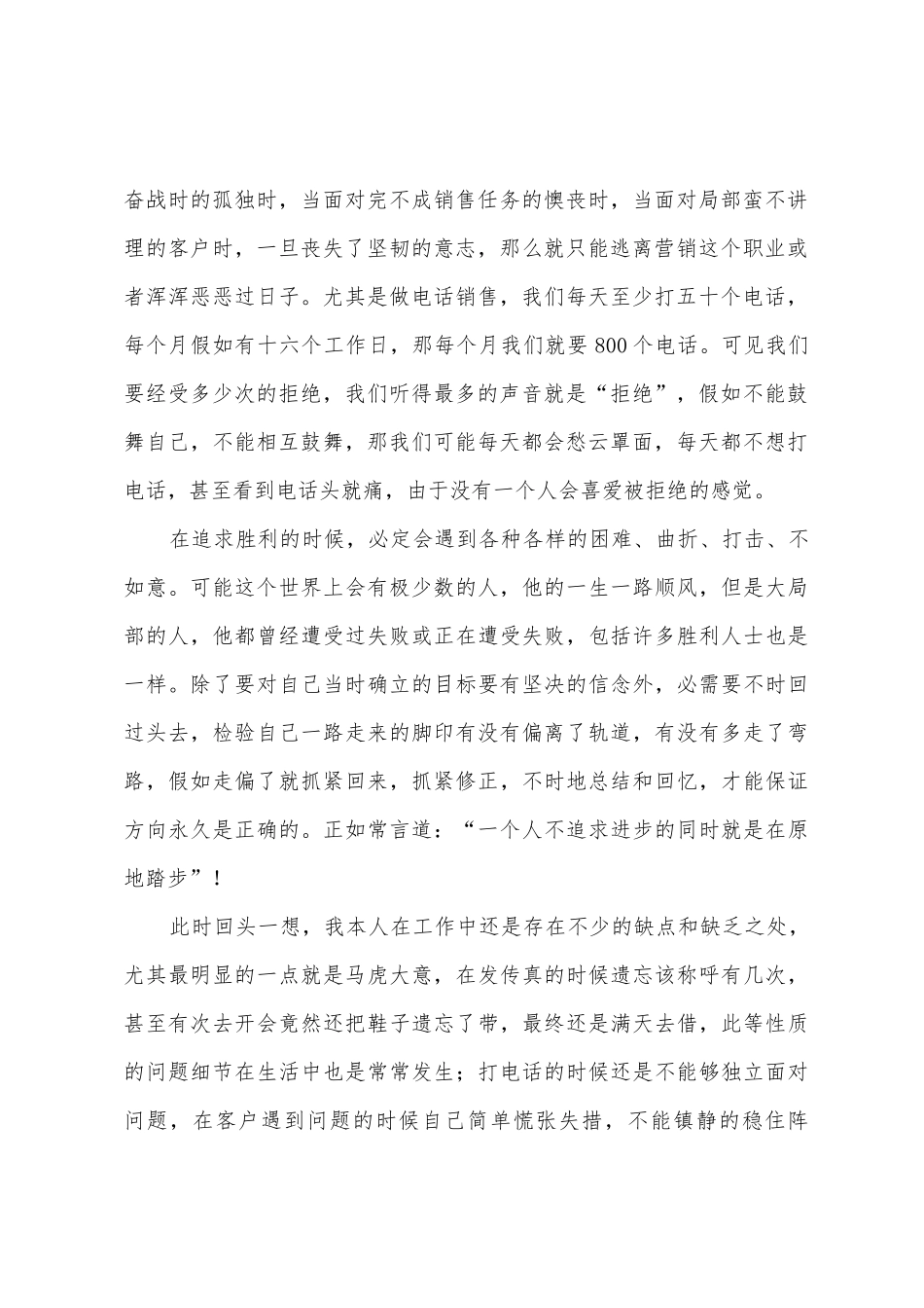 电话销售个人工作总结及计划_第2页