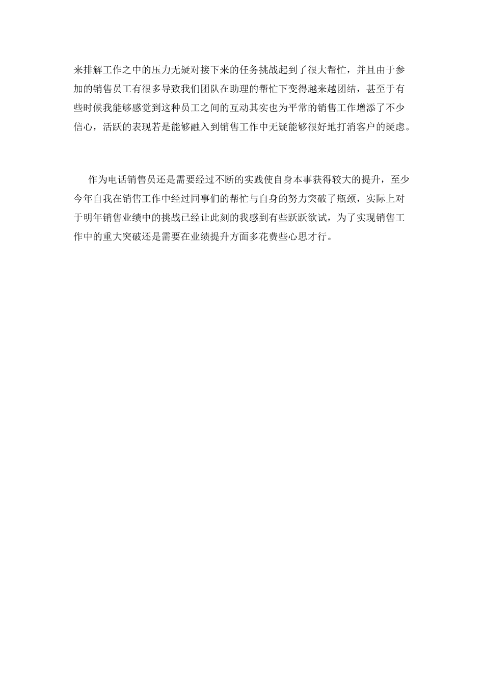 电话销售工作总结(十九)_第2页
