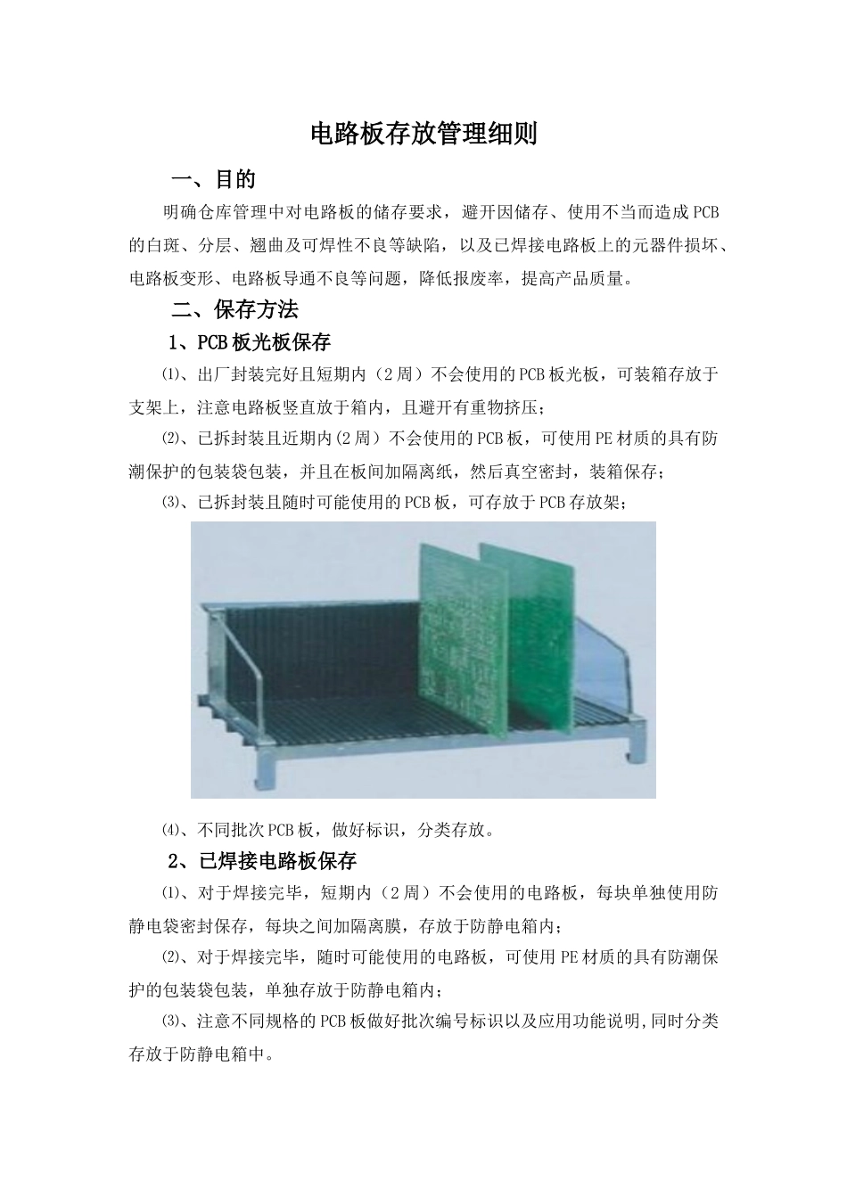 电路板存放管理细则_第1页