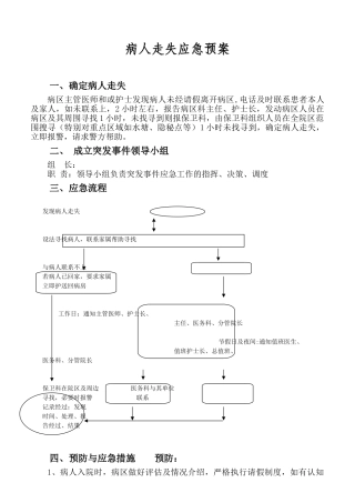 病人走失应急预案87069