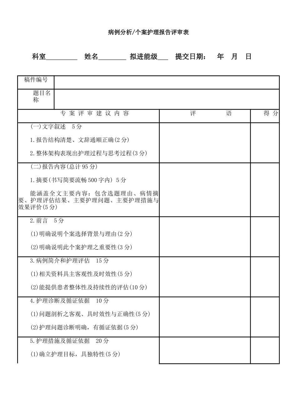 病例分析、个案报告评分标准_第2页