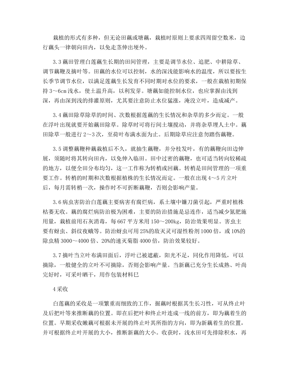 白莲藕品种及栽培技术_第3页
