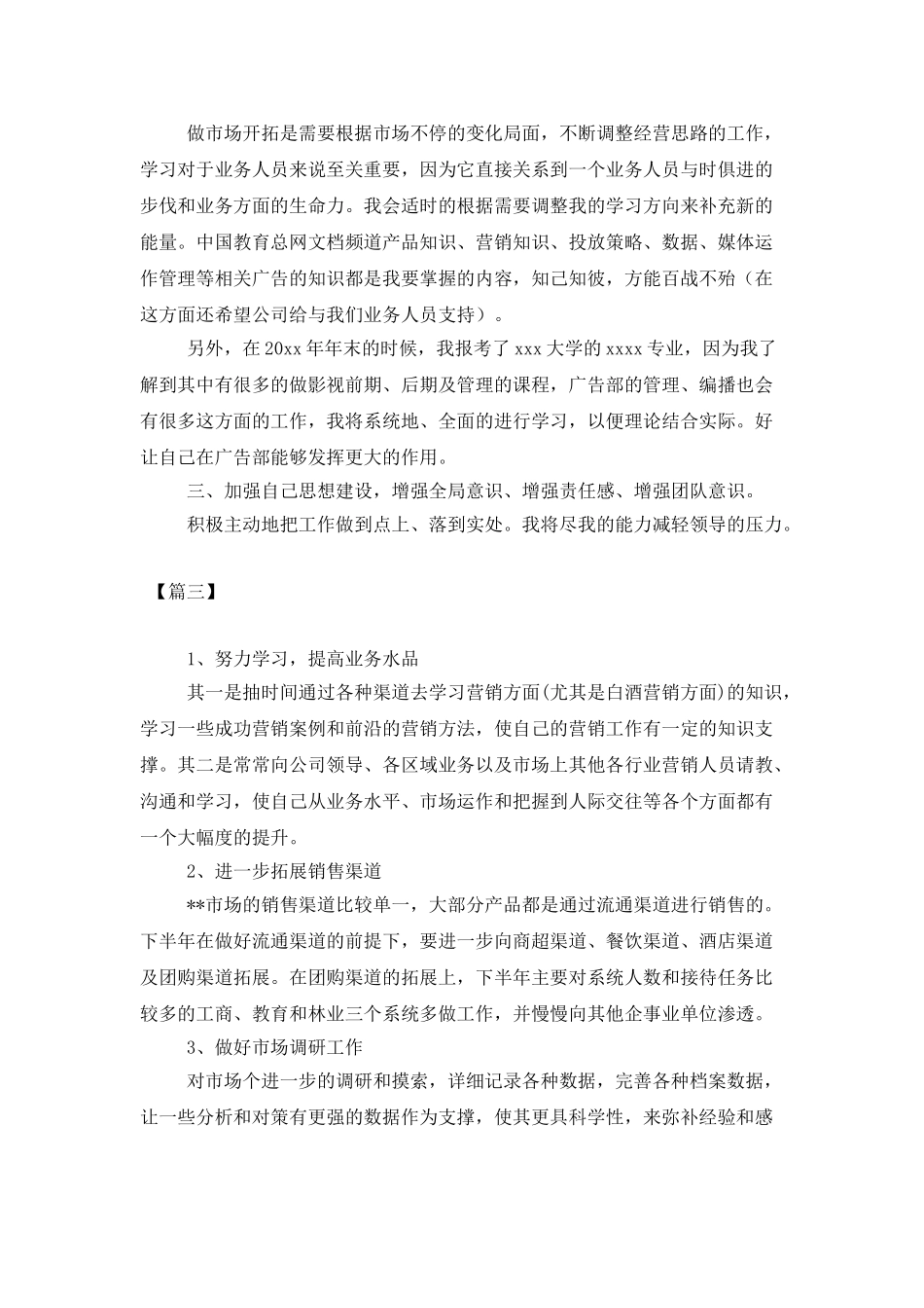 白酒销售年度工作计划例文_第3页