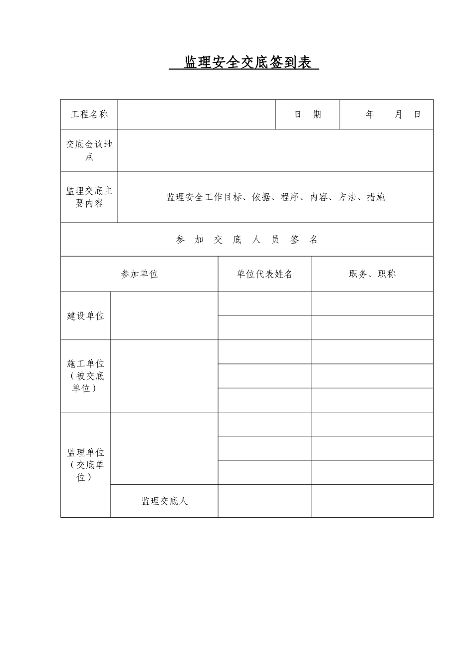 监理安全交底范本_第1页